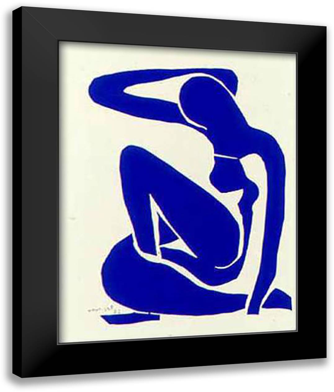 Blue Nude (Silkscreen) 24x30 Black Modern Wood Framed Art Print Poster by Matisse, Henri