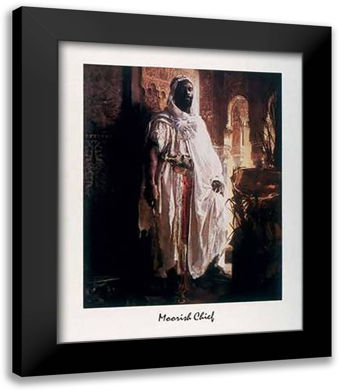Moorish Chief, c.1878 26x32 Black Modern Wood Framed Art Print Poster by Charlemont, Eduard