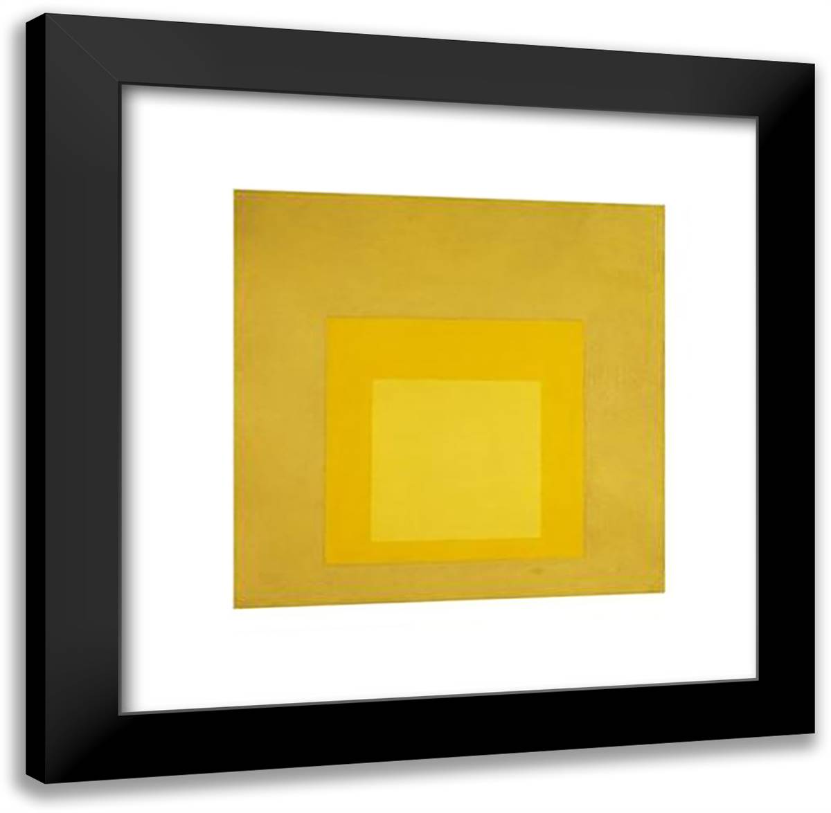 Yellow Climate (Homage To The Square), 1 20x20 Black Modern Wood Framed Art Print Poster by Albers, Josef