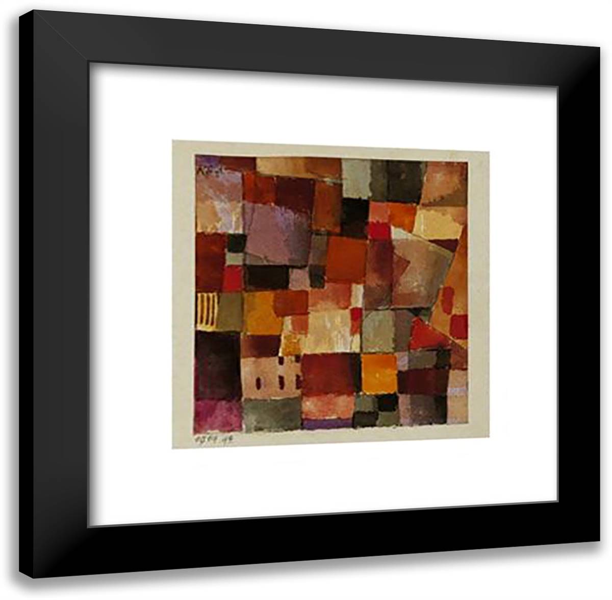 Untitled, 1914 20x20 Black Modern Wood Framed Art Print Poster by Klee, Paul