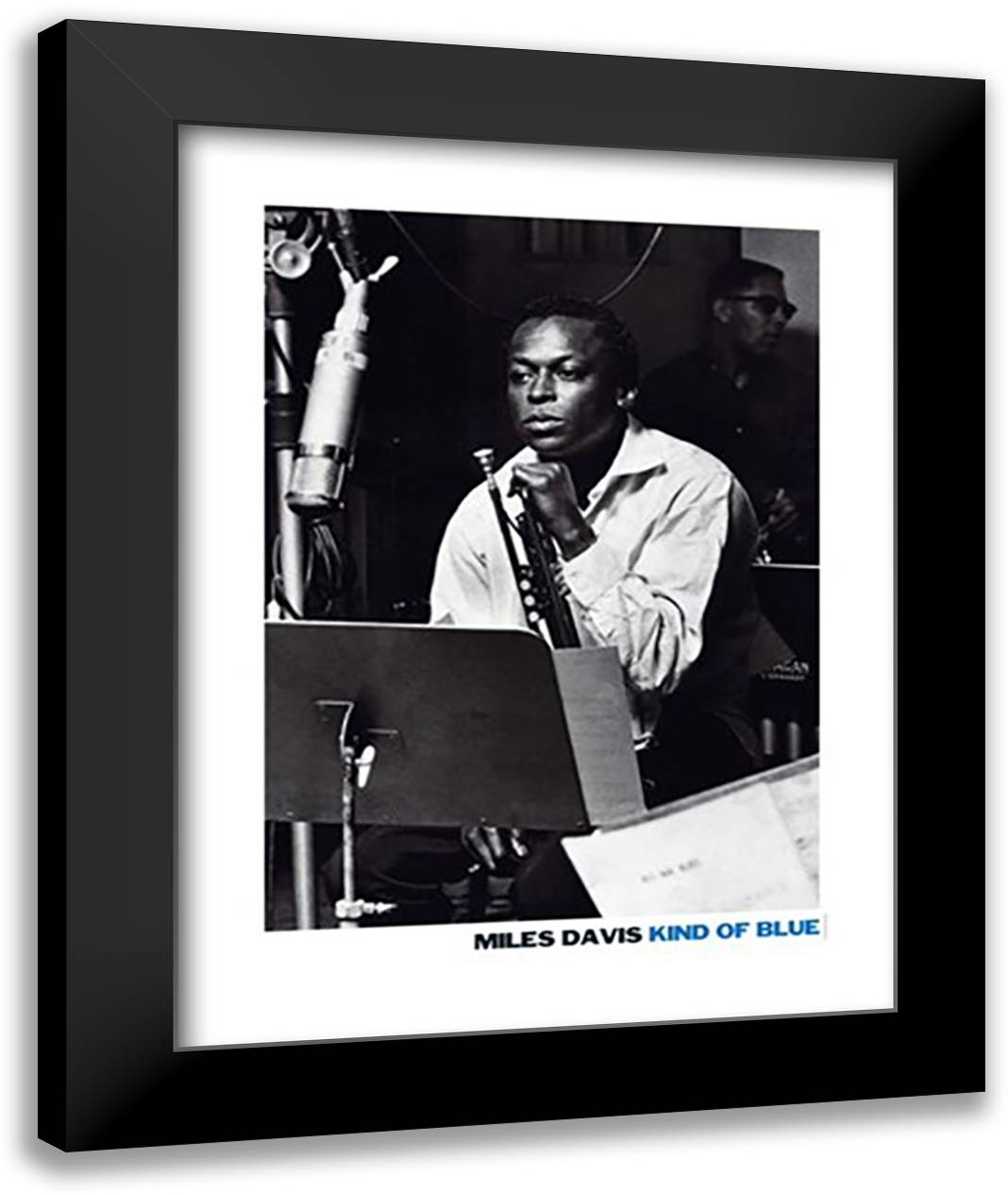 Miles Davis, Kinda Blue 28x36 Black Modern Wood Framed Art Print Poster