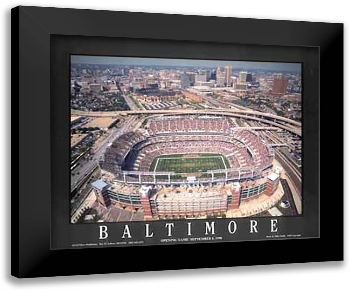 Baltimore, Maryland - Ravens Stadium 32x26 Black Modern Wood Framed Art Print Poster by Smith, Mike