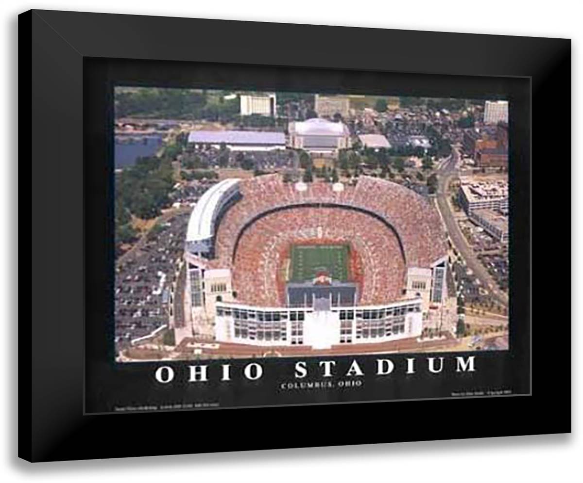 Ohio Stadium (Renovated) - Osu, Columbus 32x26 Black Modern Wood Framed Art Print Poster by Smith, Mike