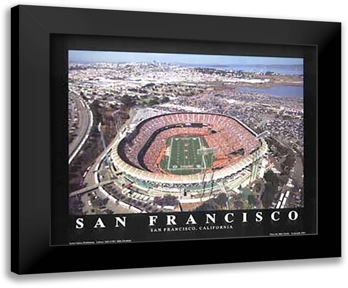 San Francisco, California - 3Com Candles 32x26 Black Modern Wood Framed Art Print Poster by Smith, Mike