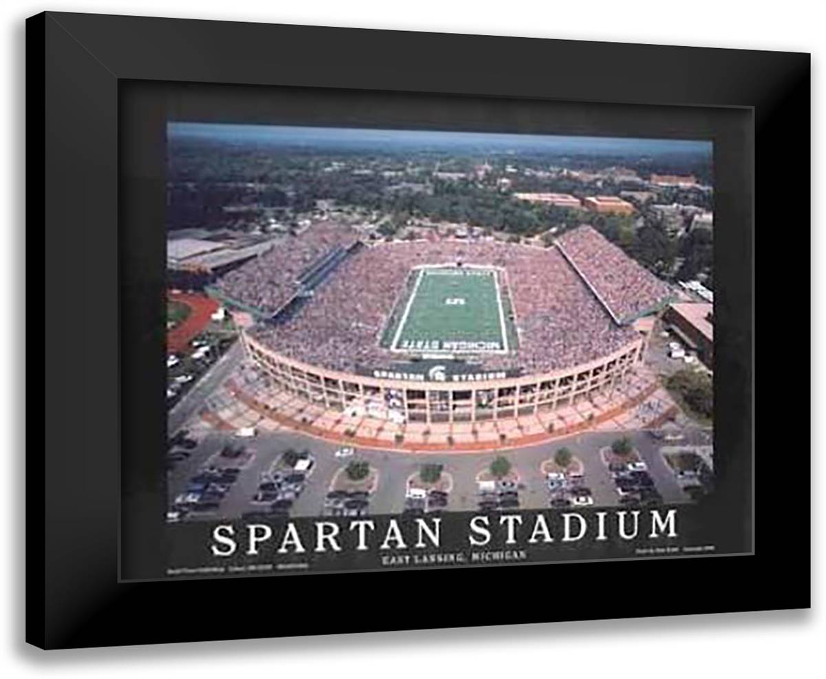 Spartan Stadium - East Lansing, Michigan 32x26 Black Modern Wood Framed Art Print Poster by Smith, Mike