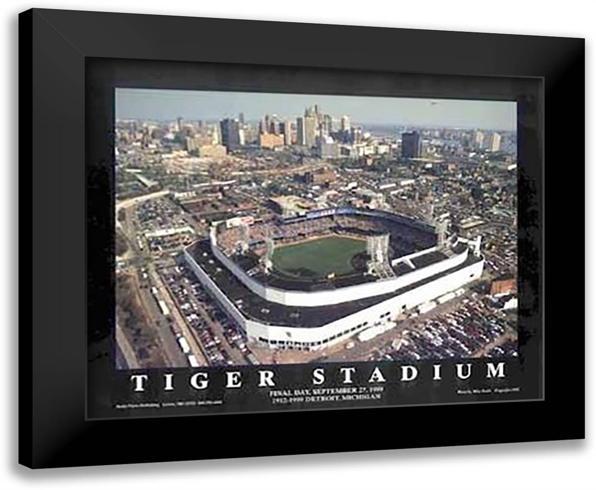 Tiger Stadium - Detroit, Michigan 32x26 Black Modern Wood Framed Art Print Poster by Smith, Mike