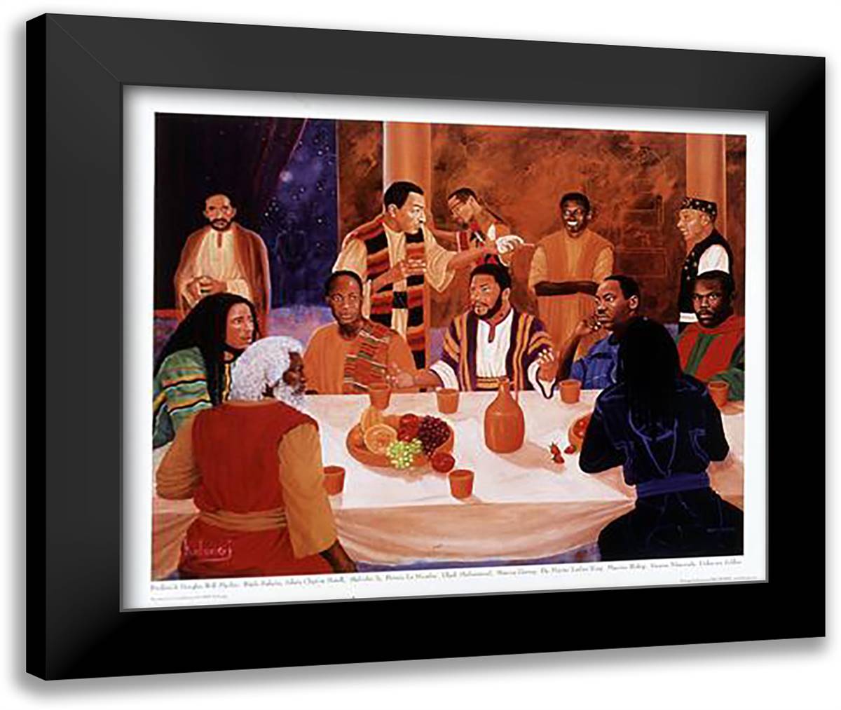 Ancestors in Conference 26x22 Black Modern Wood Framed Art Print Poster by Kolongi, B.