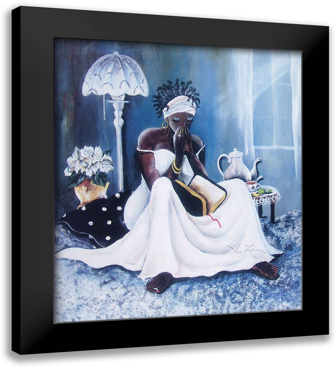 My Cup Runneth Over 25x30 Black Modern Wood Framed Art Print Poster by Lee, Annie