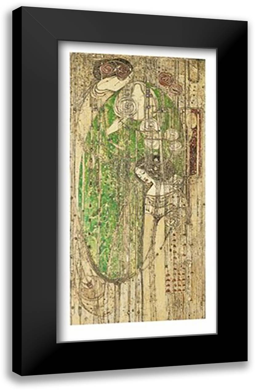 O Ye, All Ye That Walk in Willow Wood 20x40 Black Modern Wood Framed Art Print Poster by Mackintosh, Margaret MacDonald