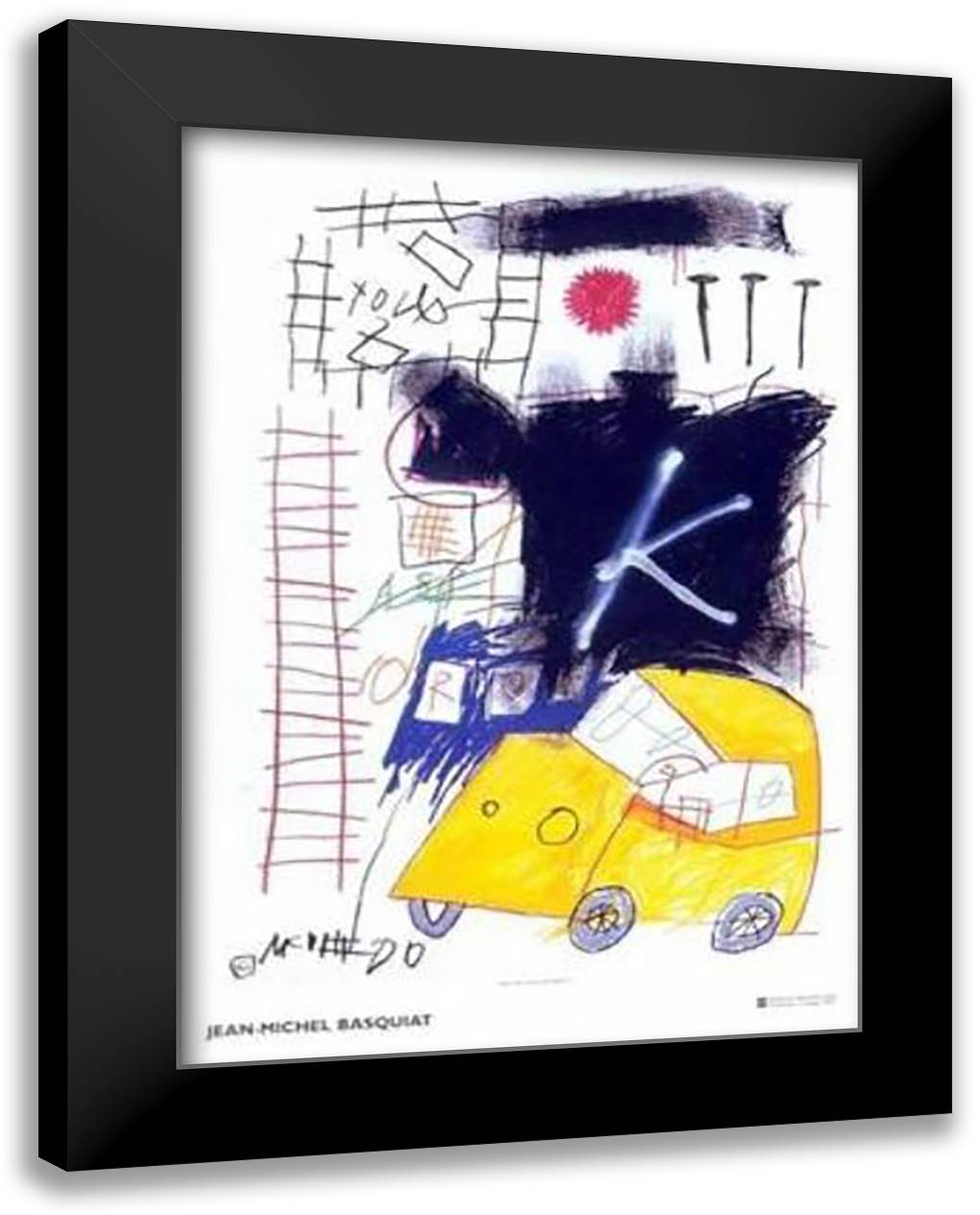 Untitled, 1981 28x40 Black Modern Wood Framed Art Print Poster by Basquiat, Jean-Michel