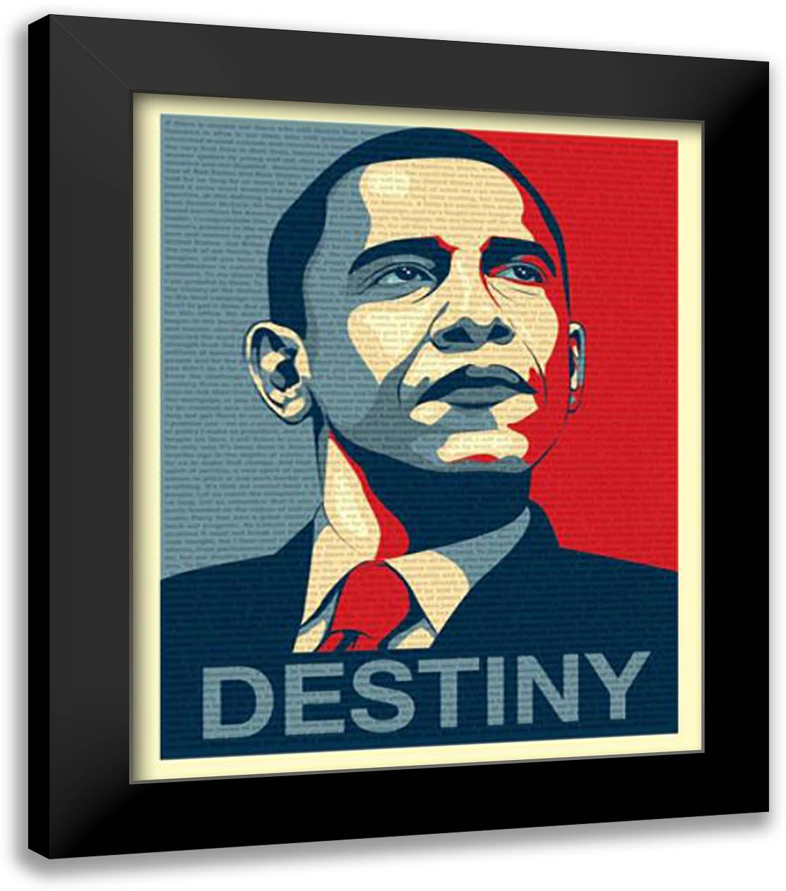 Obama: Destiny Speech 20x24 Black Modern Wood Framed Art Print Poster