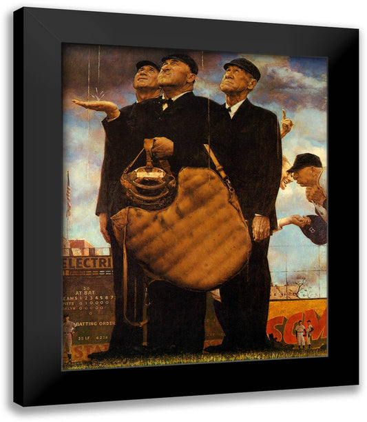 Bottom Of The Sixth 16x19 Black Modern Wood Framed Art Print Poster by Rockwell, Norman