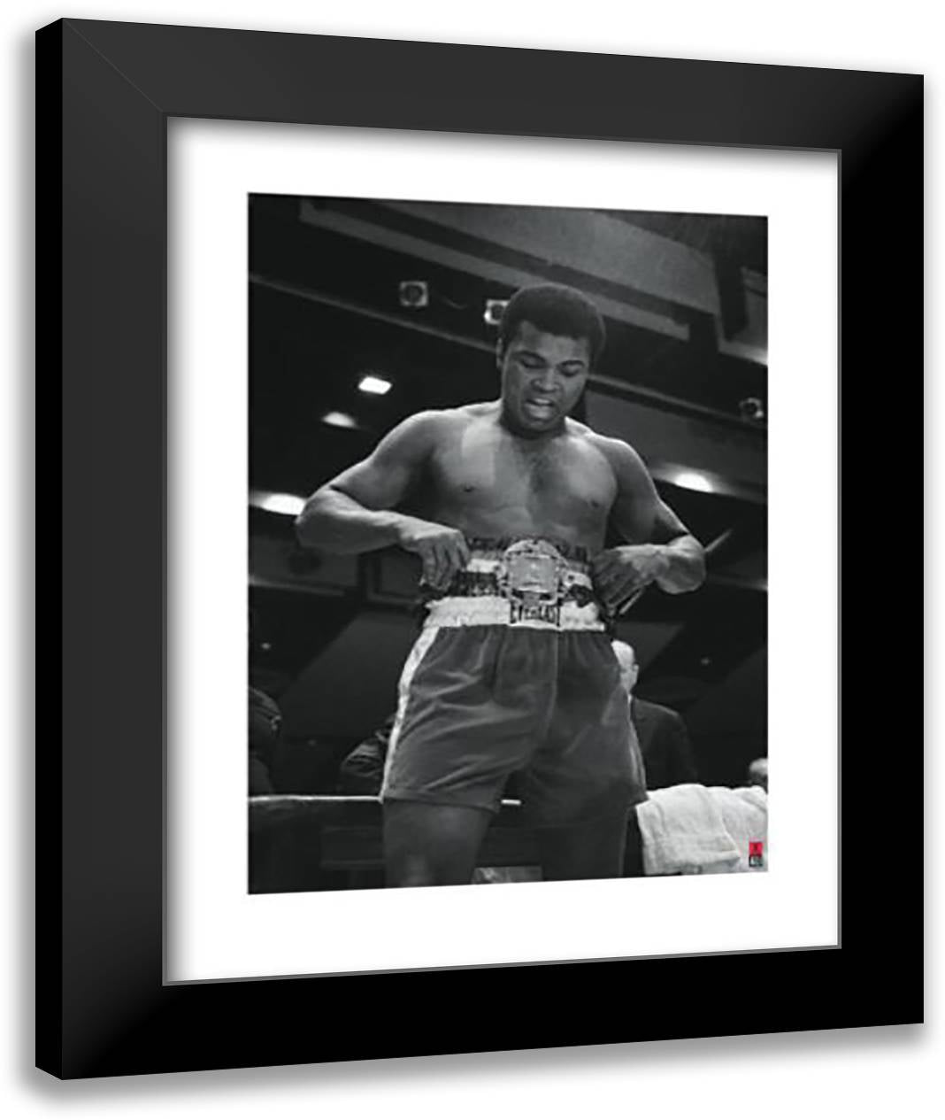 Muhammad Ali: Championship Belt 28x36 Black Modern Wood Framed Art Print Poster