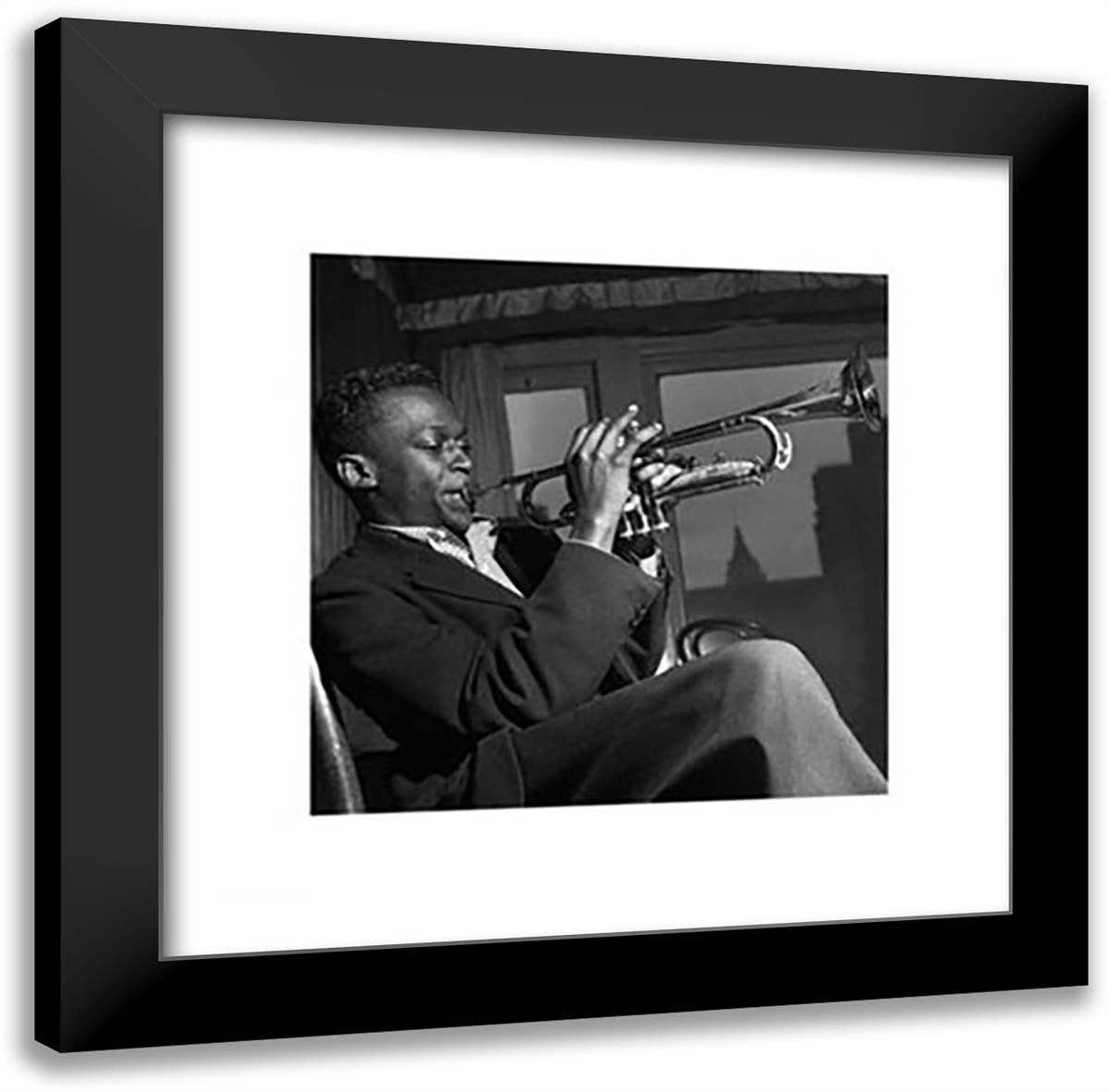Miles Davis, Nyc, 1952 20x20 Black Modern Wood Framed Art Print Poster