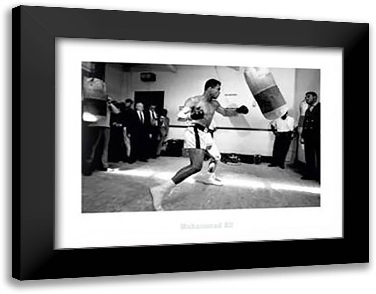 Muhammad Ali: In The Gym 36x28 Black Modern Wood Framed Art Print Poster