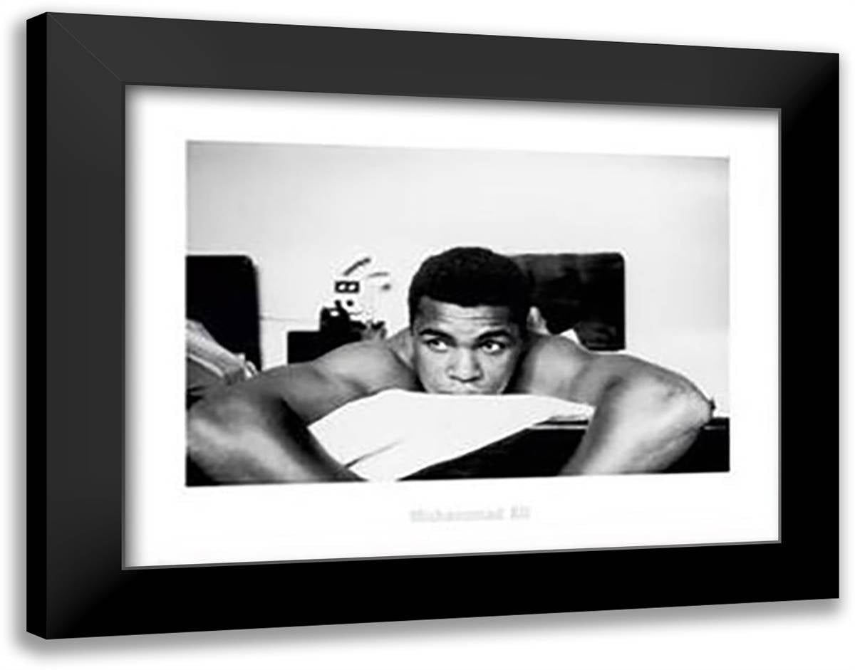 Muhammad Ali: The Greatest Relaxing 36x28 Black Modern Wood Framed Art Print Poster
