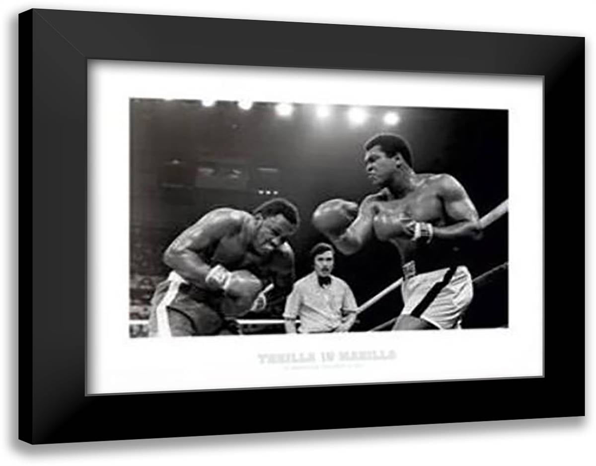 Muhammad Ali: Thrilla In Manila 36x28 Black Modern Wood Framed Art Print Poster