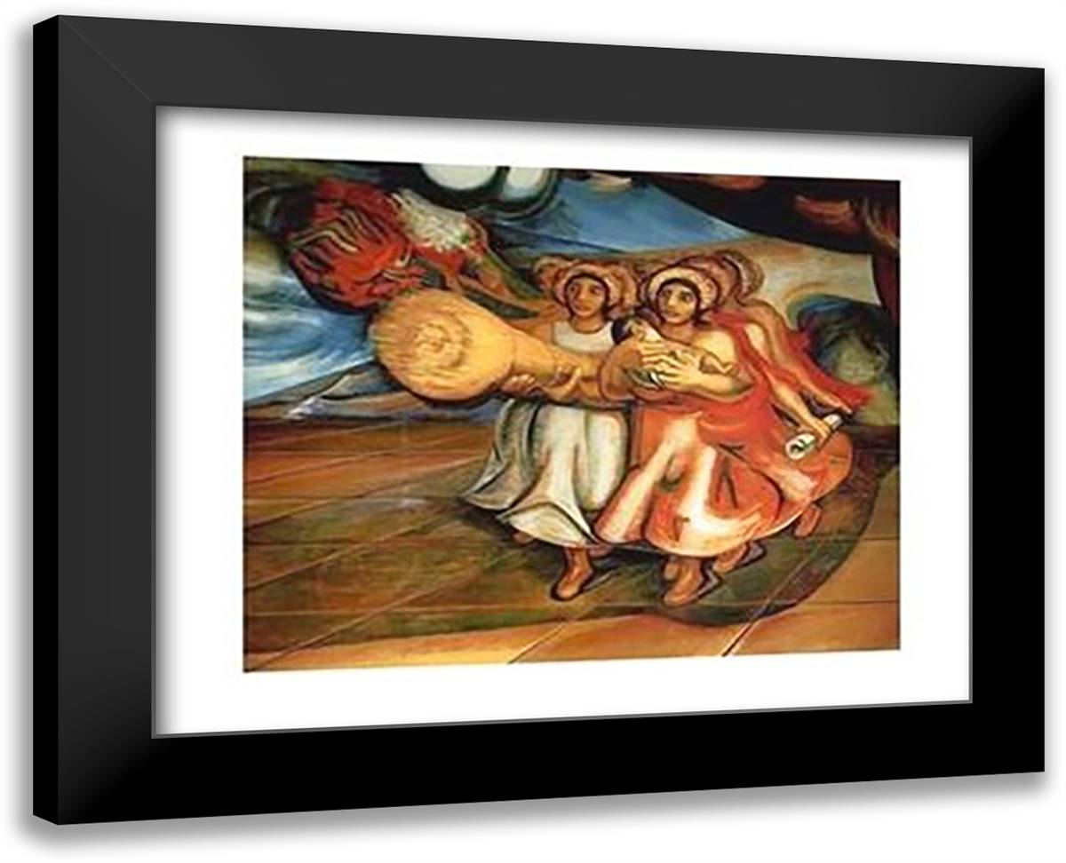 For The Complete Safety Of All Mexicans 32x26 Black Modern Wood Framed Art Print Poster by Siqueiros, David Alfaro