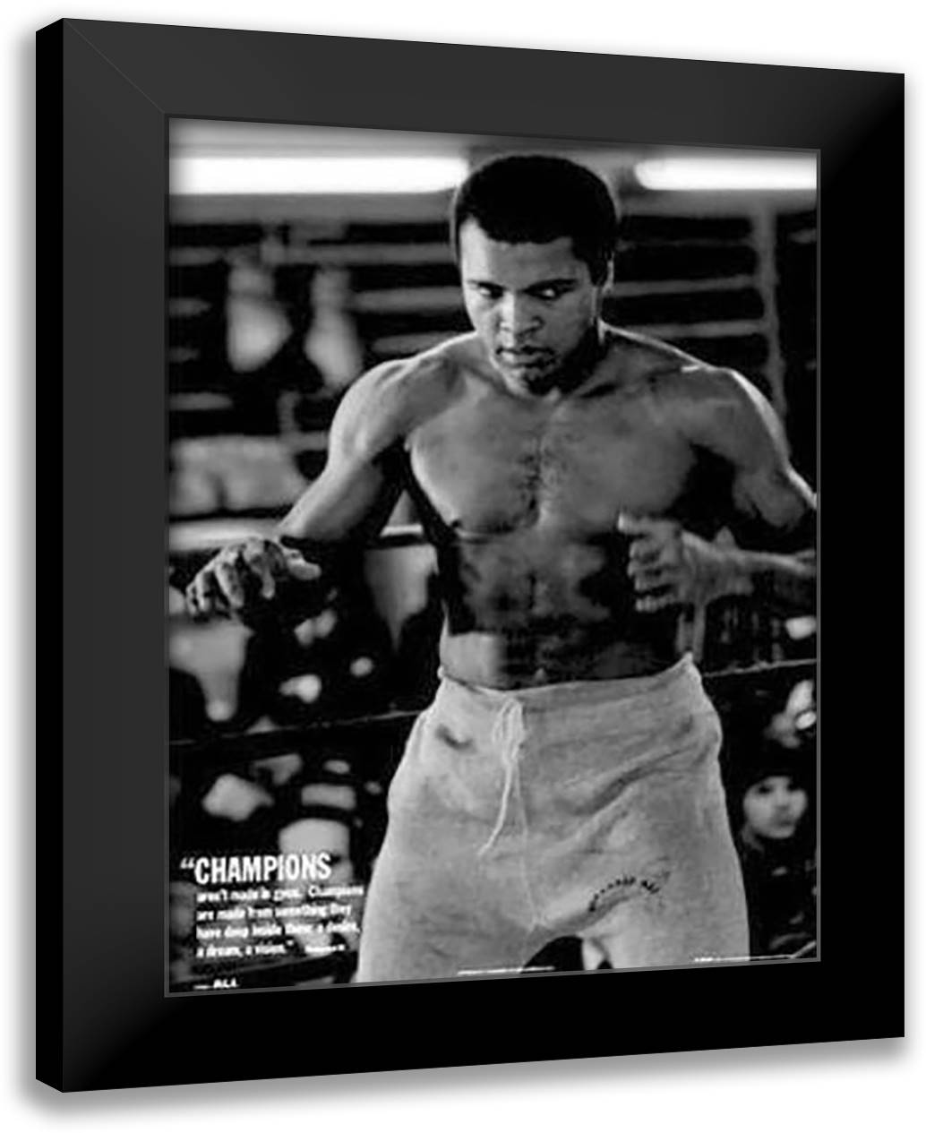 Muhammad Ali: Champions 28x38 Black Modern Wood Framed Art Print Poster