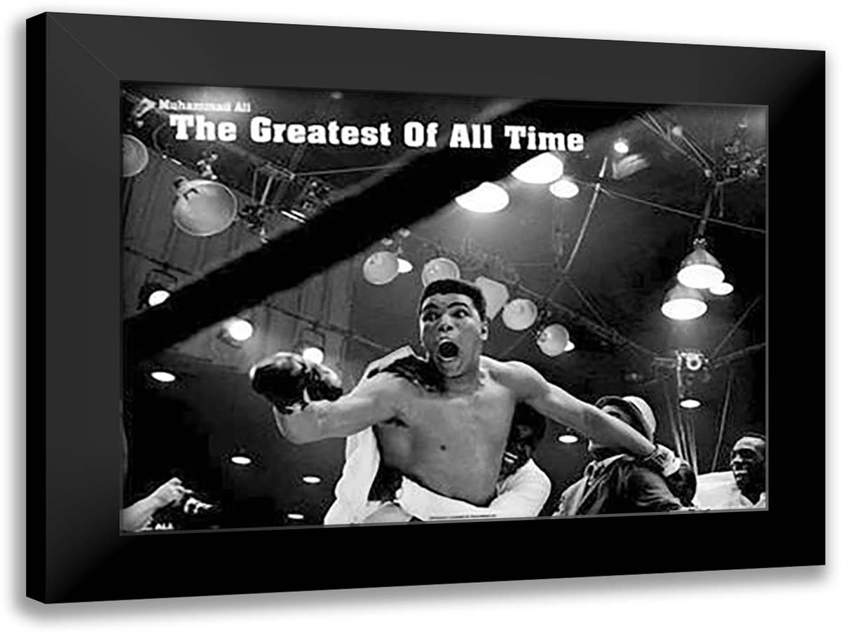Muhammad Ali: The Greatest Of All Time 38x28 Black Modern Wood Framed Art Print Poster