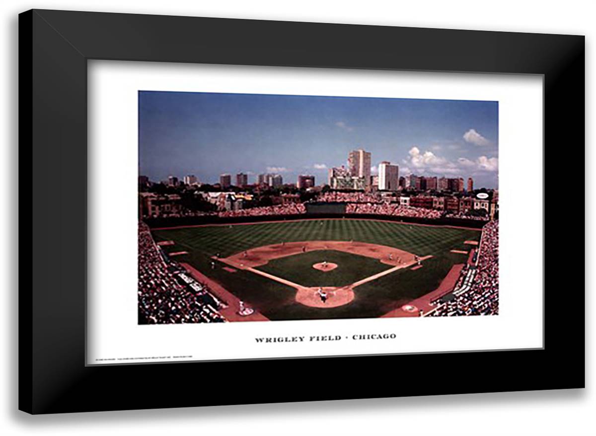 Wrigley Field, Chicago 23x17 Black Modern Wood Framed Art Print Poster by Rosen, Ira