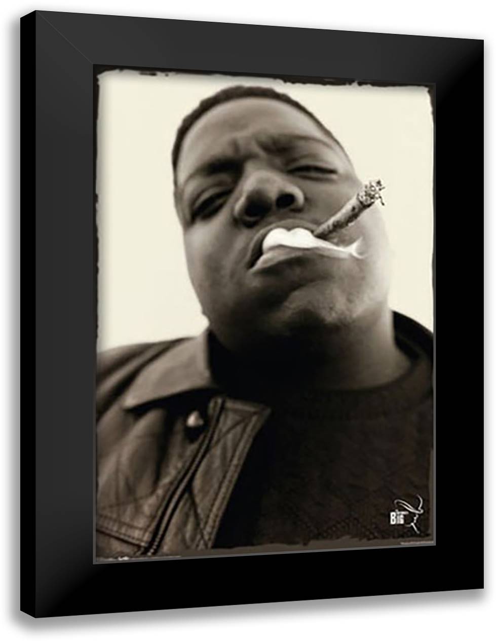 Notorious B.I.G. - Smoke 26x38 Black Modern Wood Framed Art Print Poster