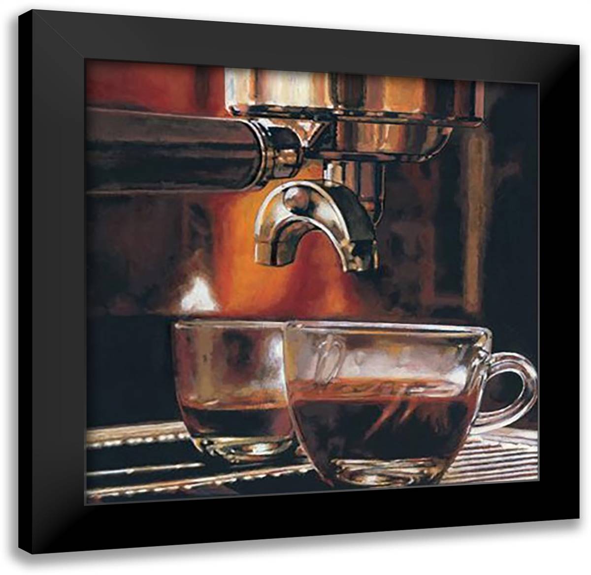Espresso Italiano 24x24 Black Modern Wood Framed Art Print Poster by Landi
