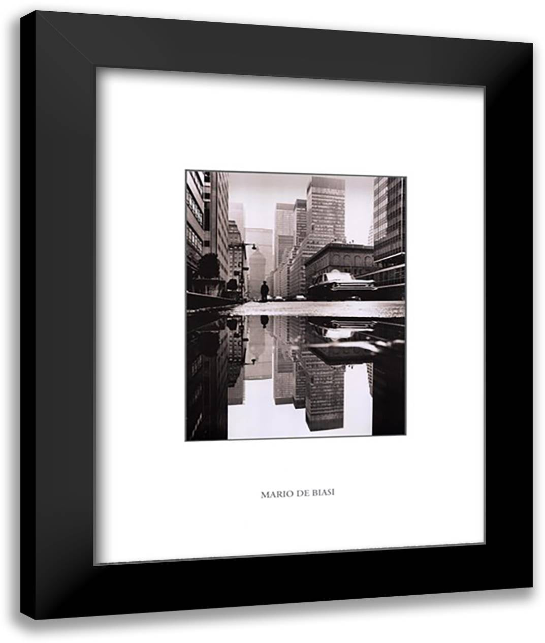 Park Avenue NYC 1964 16x20 Black Modern Wood Framed Art Print Poster by Biasi, Mario De