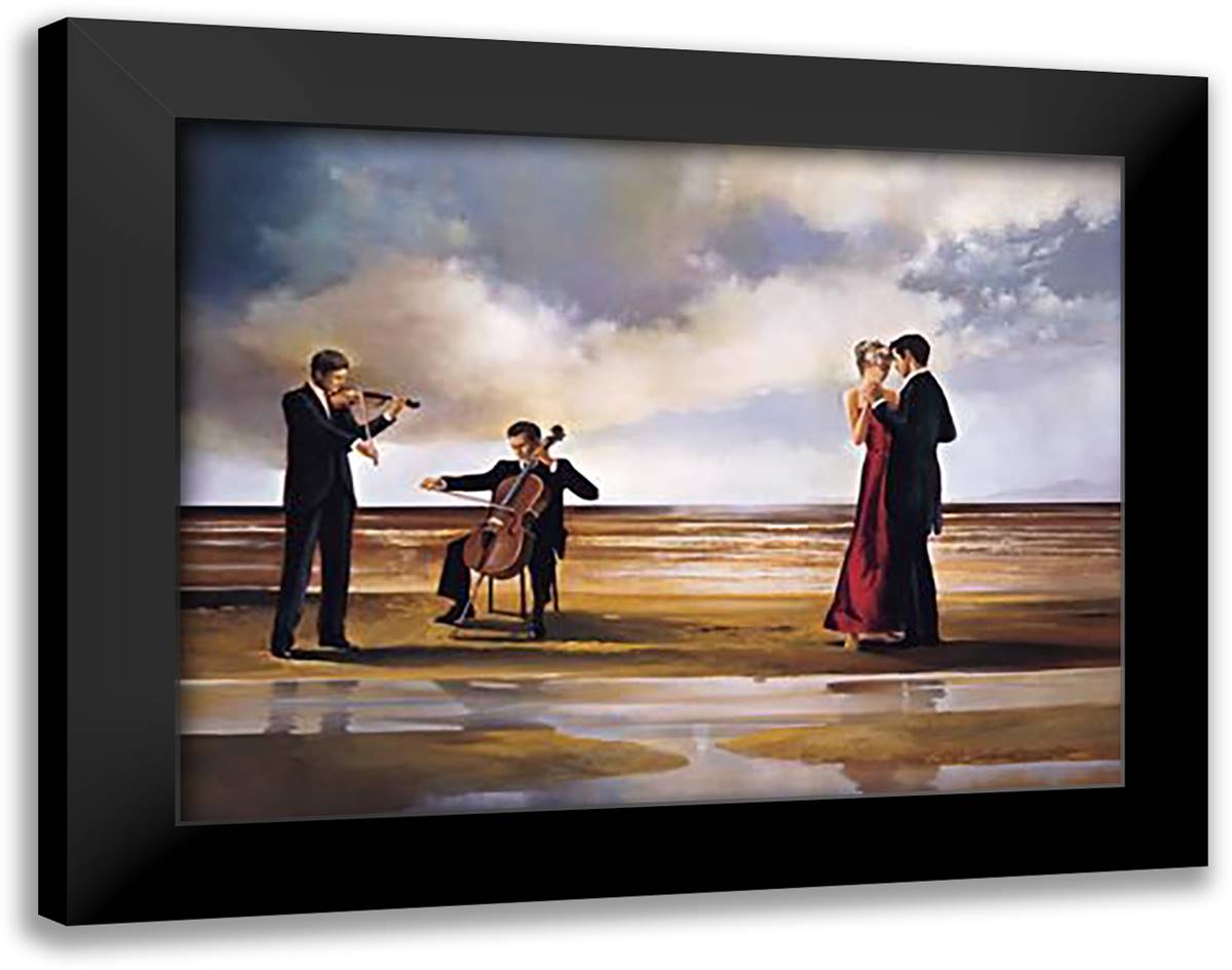 Dance With Me 36x28 Black Modern Wood Framed Art Print Poster by Scenza, Ron Di