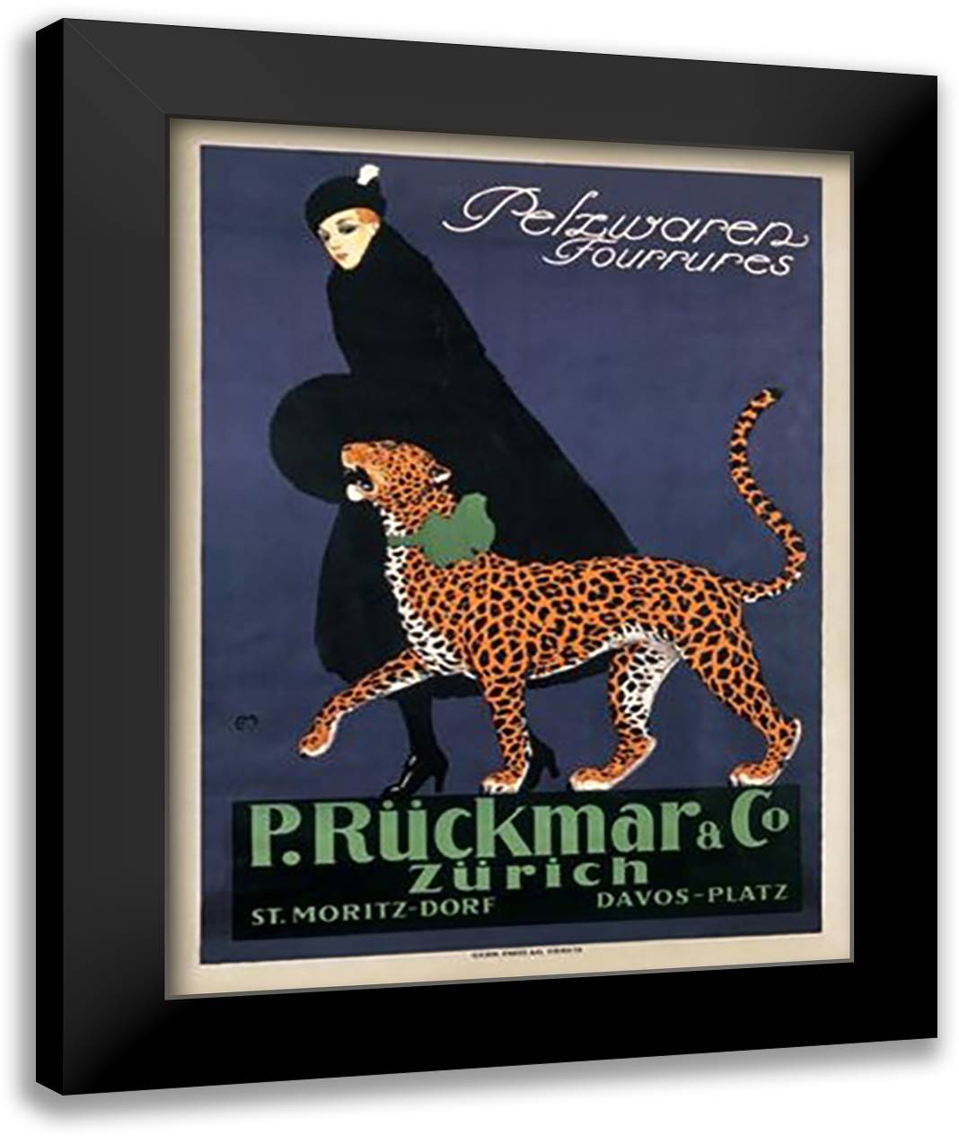 P R??ckmar C, 1910 28x36 Black Modern Wood Framed Art Print Poster by Montaut, Ernest