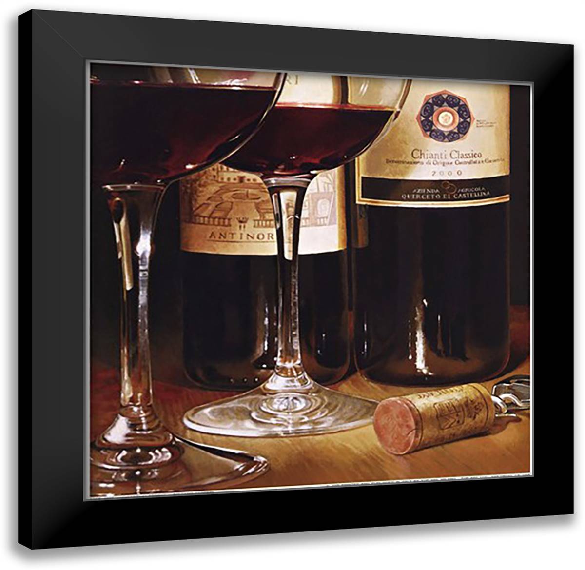 Chianti Classico 14x14 Black Modern Wood Framed Art Print Poster by Ferreri, Stefano