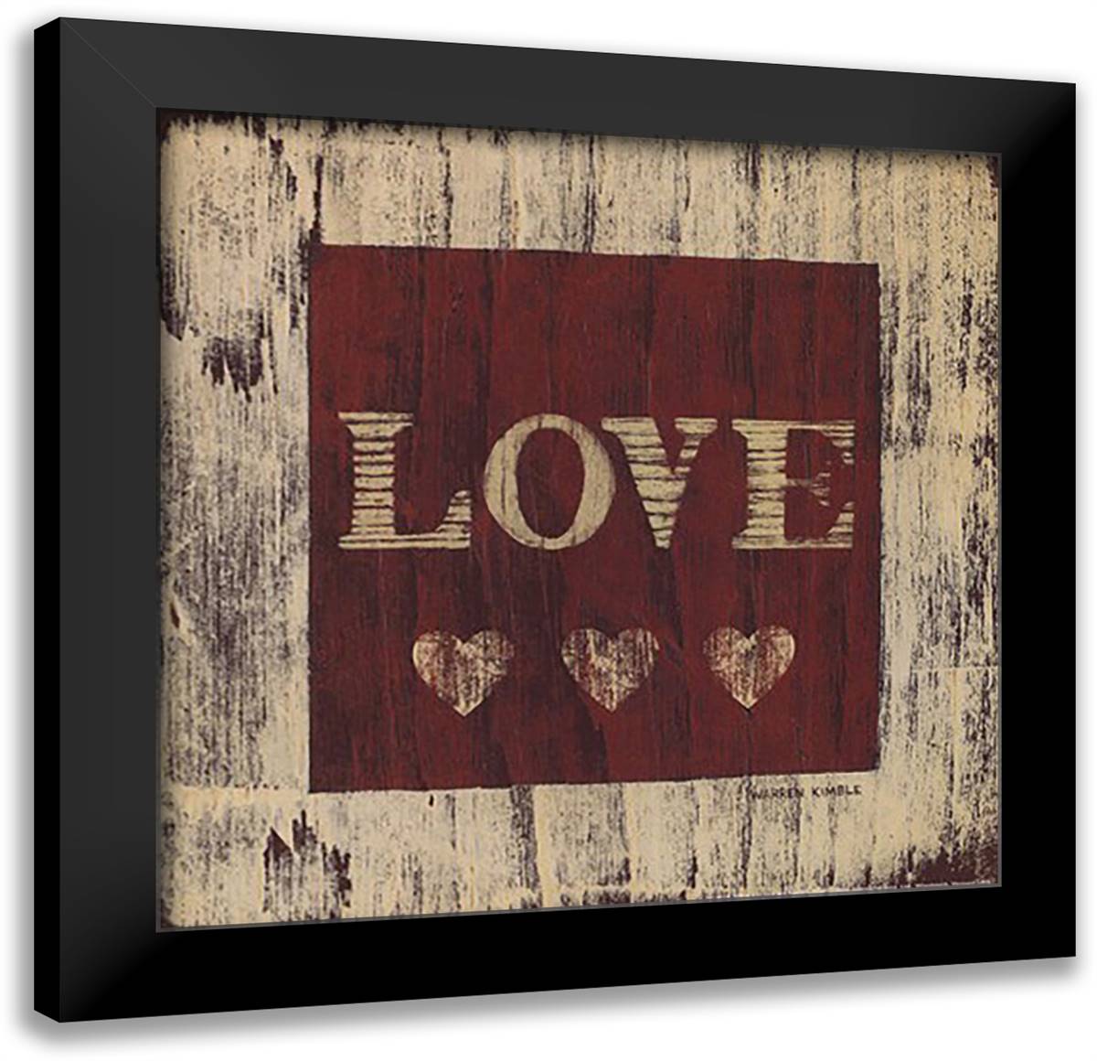 Love 14x14 Black Modern Wood Framed Art Print Poster by Kimble, Warren