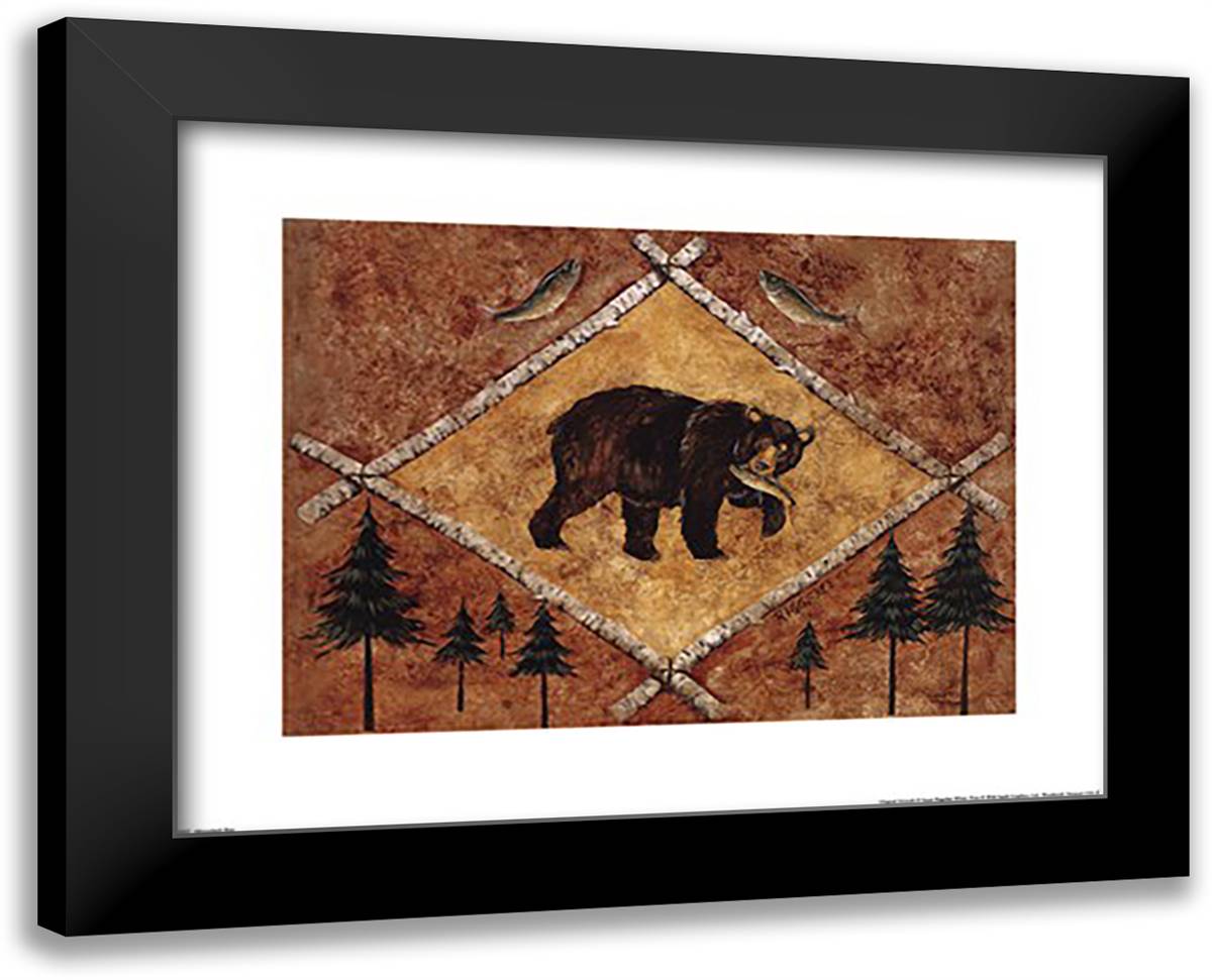 Adirondack Bear 18x15 Black Modern Wood Framed Art Print Poster by White, Suzan Riggsbee