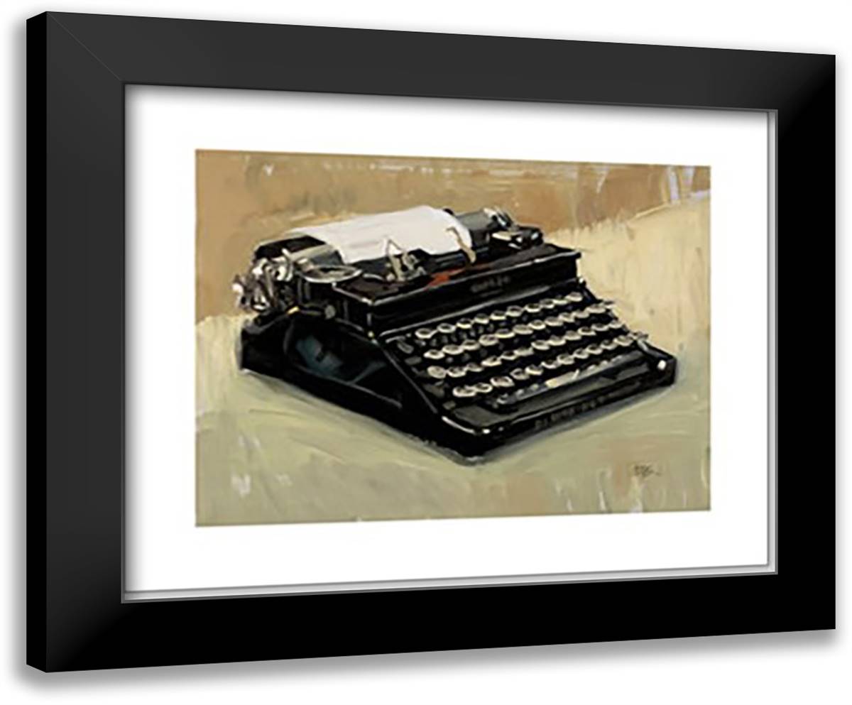 Typewriter 24x20 Black Modern Wood Framed Art Print Poster by Nelson, Craig