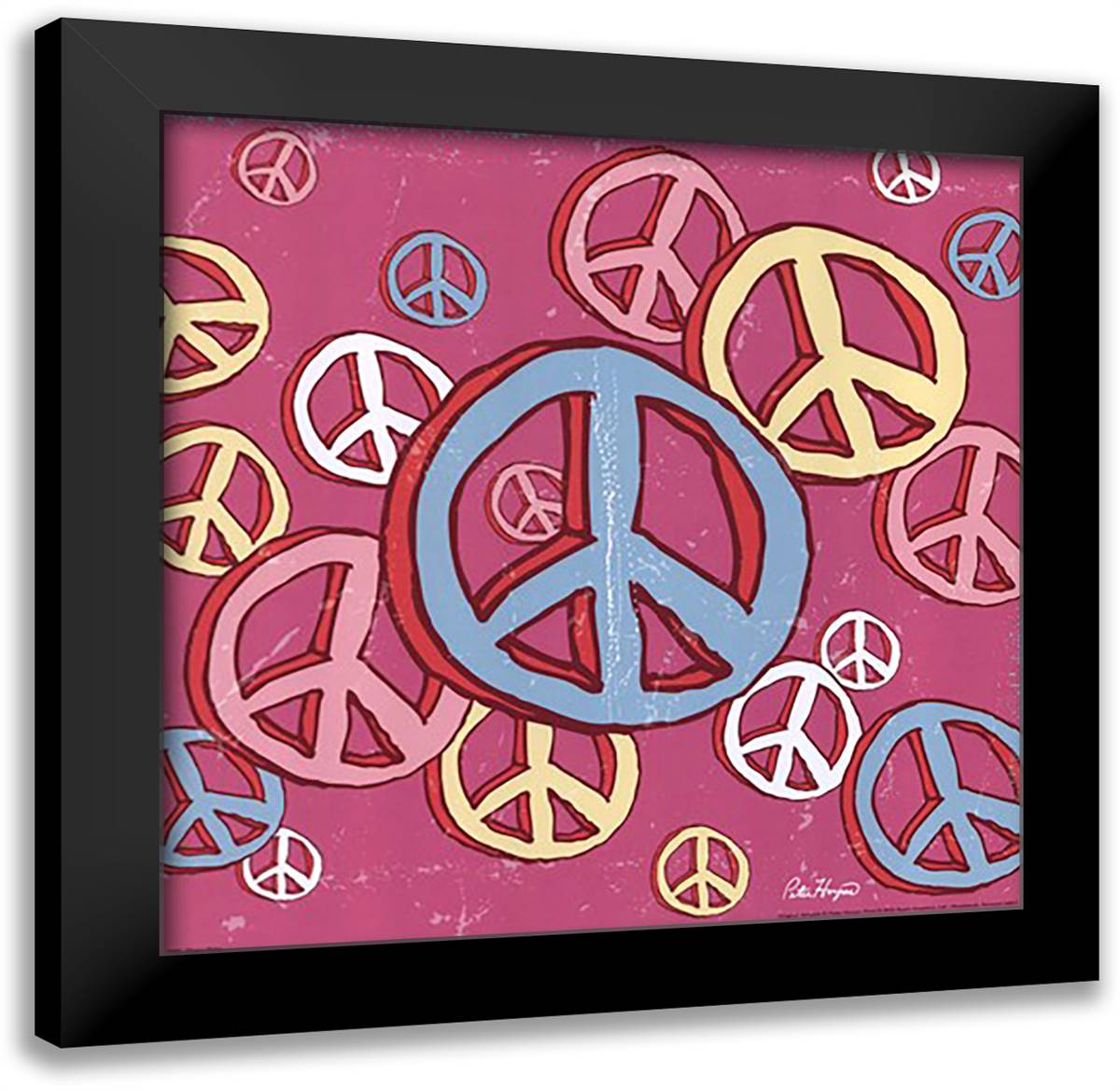 Peace Baby 16x16 Black Modern Wood Framed Art Print Poster by Horjus, Peter