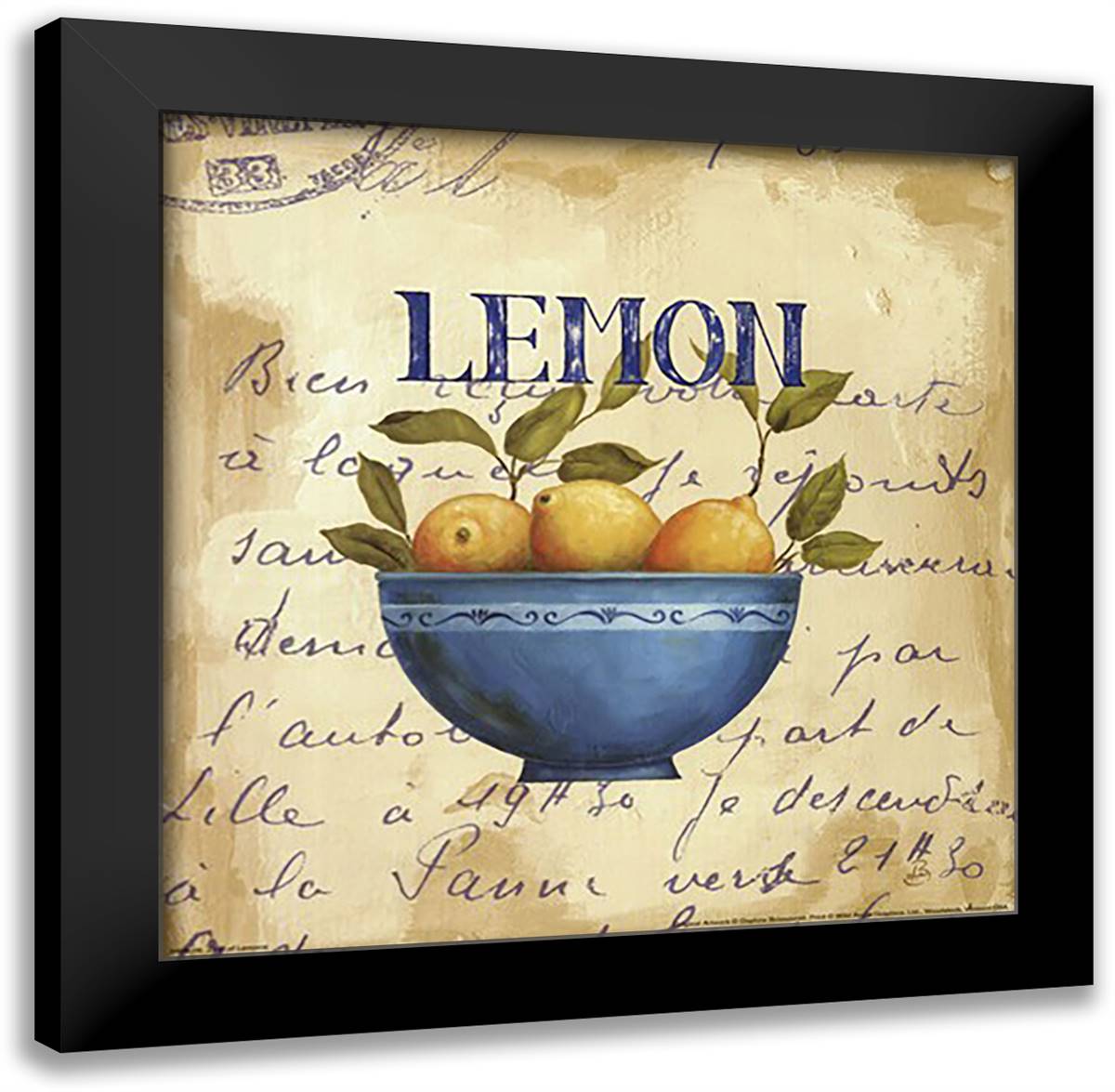 Zest of Lemons 13x13 Black Modern Wood Framed Art Print Poster by Brissonnet, Daphne