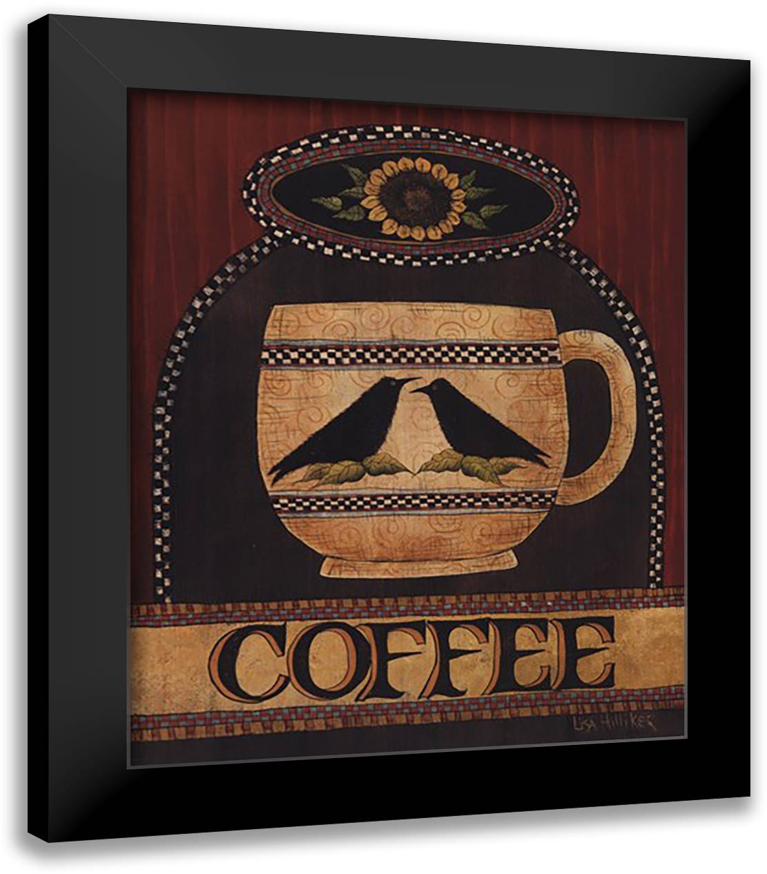 Cup of Coffee 15x18 Black Modern Wood Framed Art Print Poster by Hilliker, Lisa
