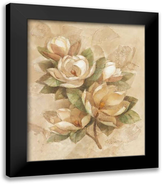 Magnolia 20x24 Black Modern Wood Framed Art Print Poster by Hristova, Albena