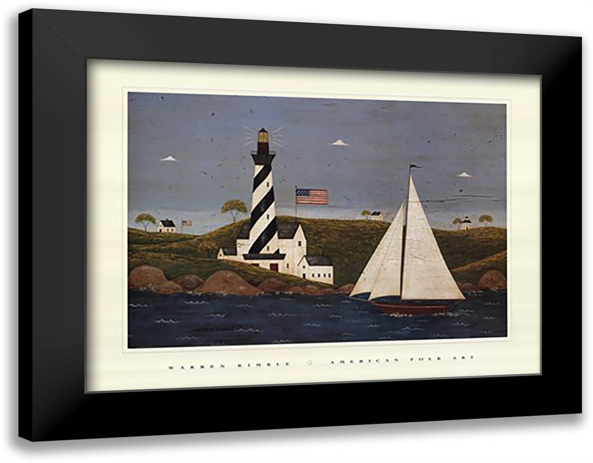 Coastal Breeze II 36x28 Black Modern Wood Framed Art Print Poster by Kimble, Warren