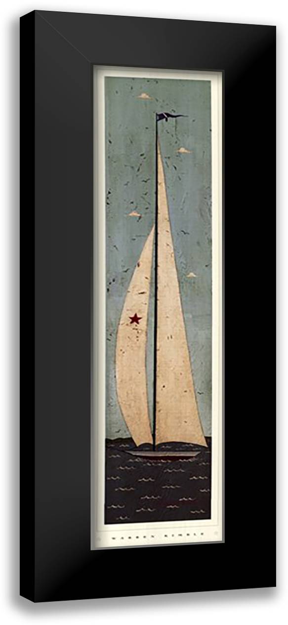 Nautical III 11x32 Black Modern Wood Framed Art Print Poster by Kimble, Warren
