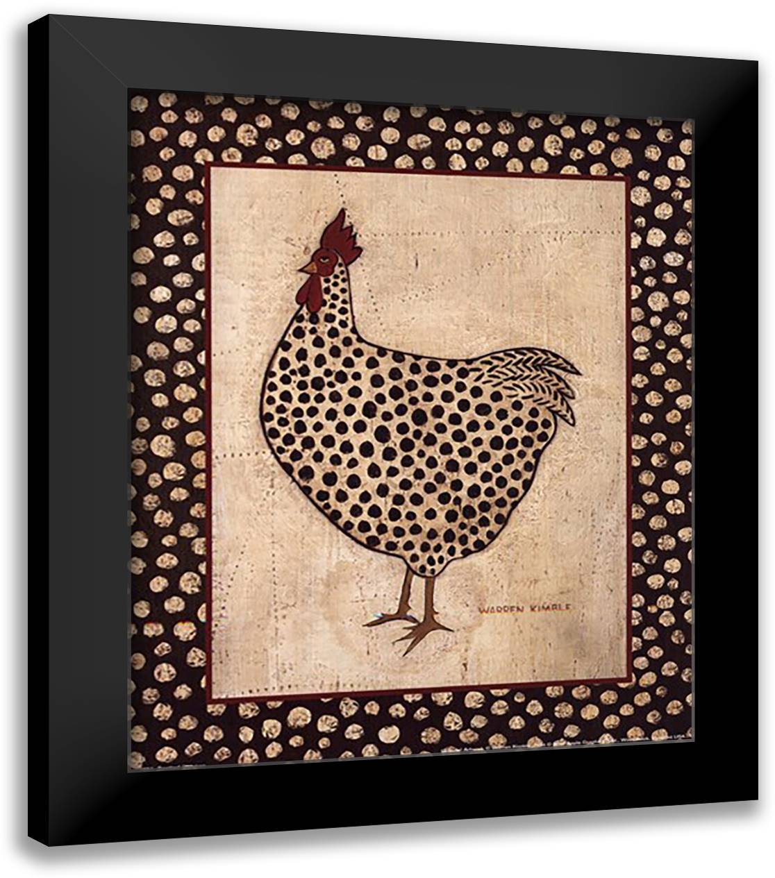Spotted Chicken 12x14 Black Modern Wood Framed Art Print Poster by Kimble, Warren