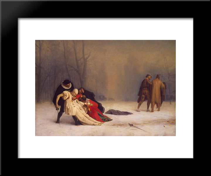 Duel After A Masquerade Ball 20x24 Black Modern Wood Framed Art Print Poster by Gerome, Jean Leon