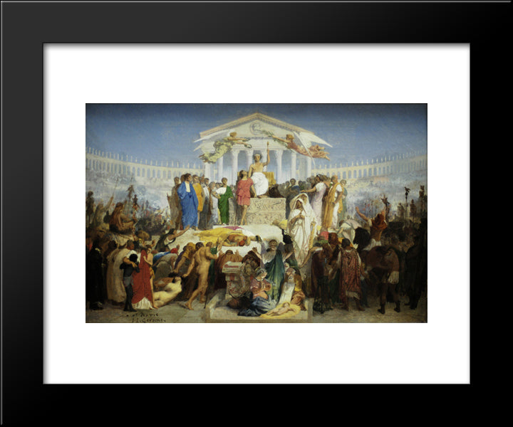 The Age Of Augustus, The Birth Of Christ 20x24 Black Modern Wood Framed Art Print Poster by Gerome, Jean Leon