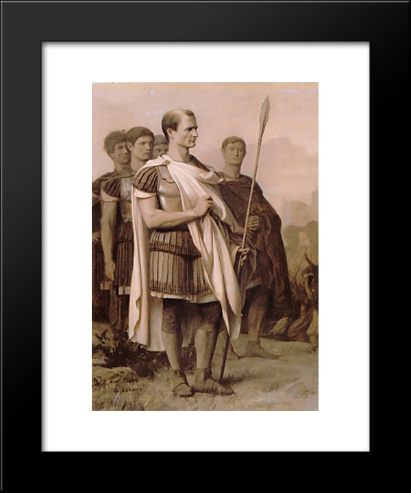 Julius Caesar And Staff 20x24 Black Modern Wood Framed Art Print Poster by Gerome, Jean Leon