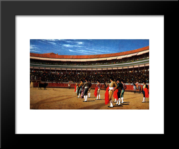 Plaza De Toros, The Entry Of The Bull 20x24 Black Modern Wood Framed Art Print Poster by Gerome, Jean Leon