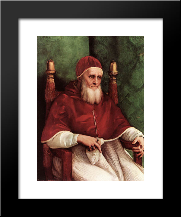 Portrait Of Julius Ii 20x24 Black Modern Wood Framed Art Print Poster by Raphael