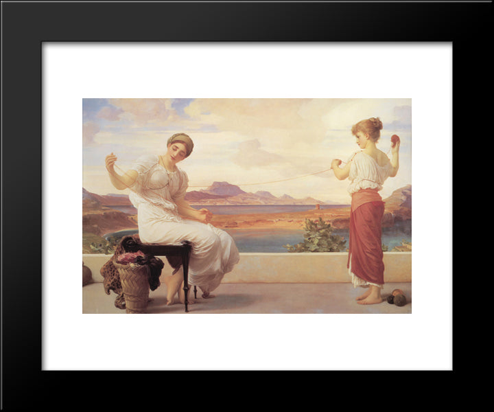 Winding The Skein 20x24 Black Modern Wood Framed Art Print Poster by Leighton, Frederic