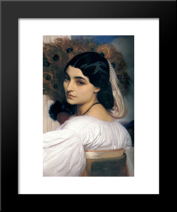 Pavonia 20x24 Black Modern Wood Framed Art Print Poster by Leighton, Frederic