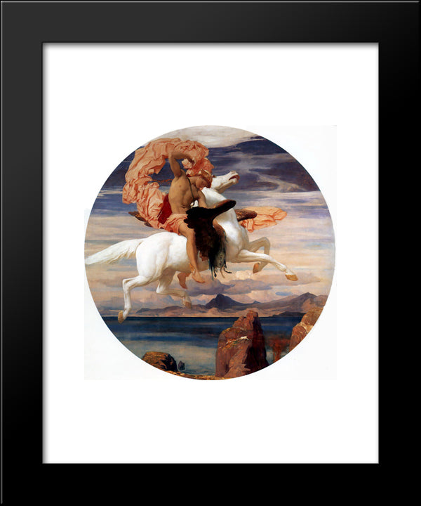 Perseus On Pegasus Hastening To The Rescue Of Andromeda 20x24 Black Modern Wood Framed Art Print Poster by Leighton, Frederic