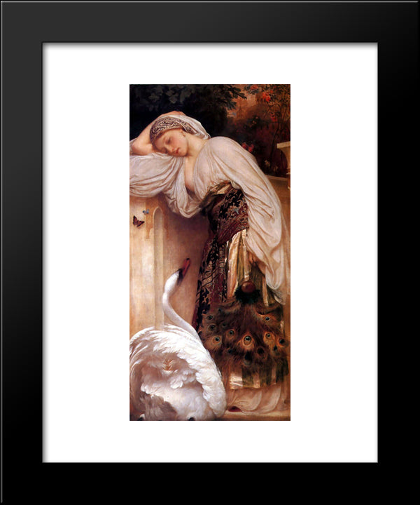 Odalisque 20x24 Black Modern Wood Framed Art Print Poster by Leighton, Frederic
